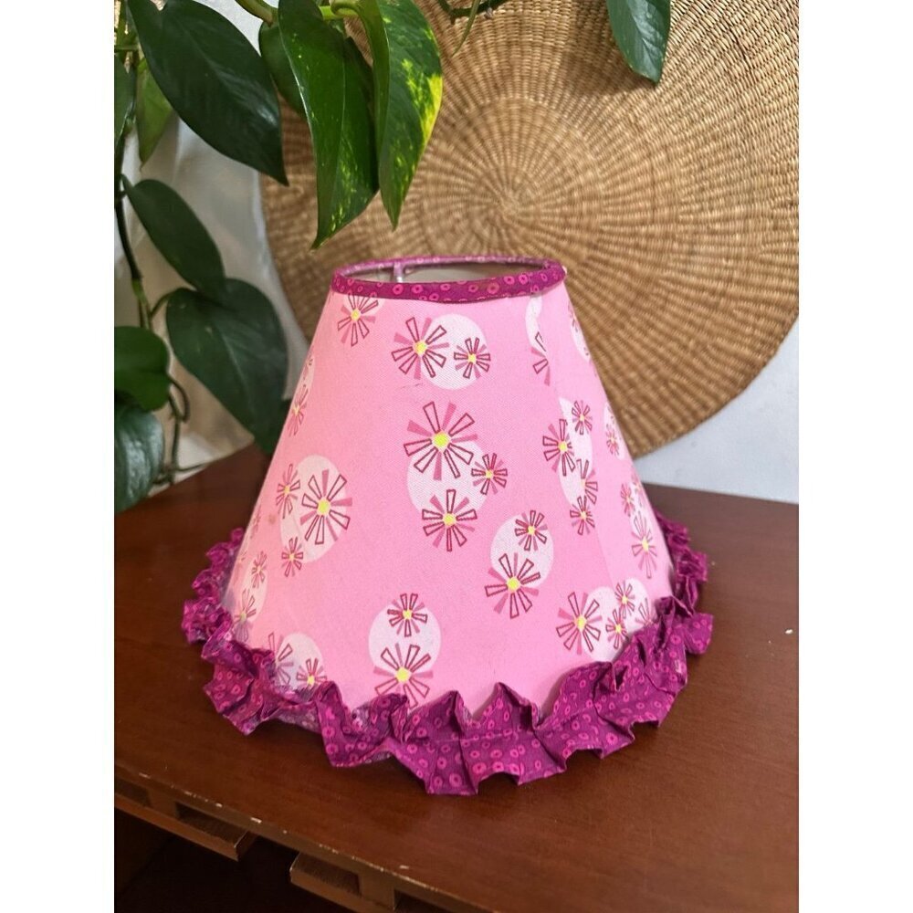 Pink flowers, small lampshade